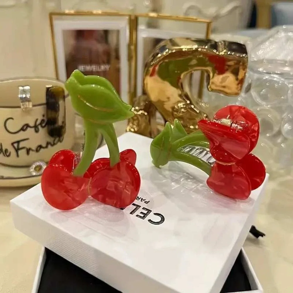 Cherry Hair Claw‎ Clip Cute Fruit Hair Accessories Strong Hold Hair Jaw Clamp